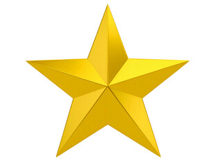 Obraz premium Golden five pointed star isolated on a white background