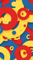 Obraz premium Playful Primary Colors: Abstract Geometric Circle Design