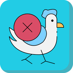 No chicken single icon vector illustration