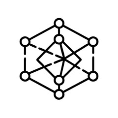 Futuristic blockchain network with interconnected nodes and lines  