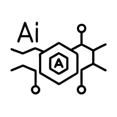 AI and Crypto Outline icon with modern graphic design elements  
