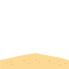 Pile of sand dune in desert or at beach. Vector illustration.