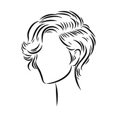 women's haircut, vector sketch