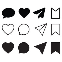 Social media icons set isolated on white background