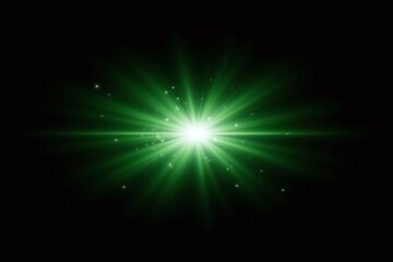 green star burst in the night sky