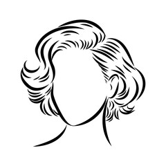 women's haircut, vector sketch