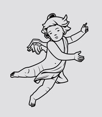 Cherub Angel Illustration. Cherub Angel Statue vector. good for logo