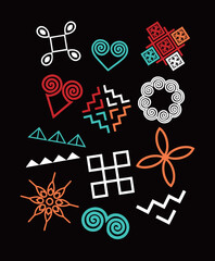 Hmong tribal Colorful Motif Symbol vector. Hmong background vector