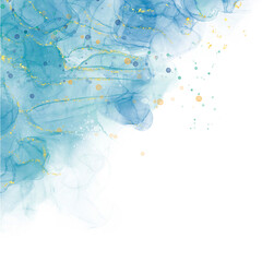 corner purple blue alcohol ink with gold glitter