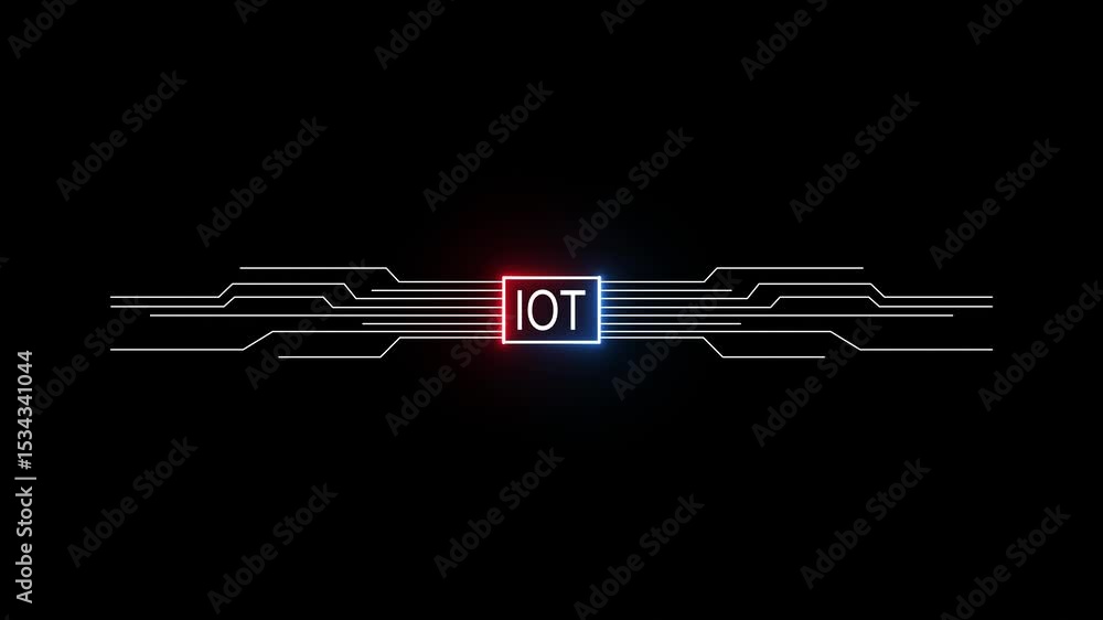 Poster electronic circuit board with iot. moving electronic circuit animation motion graphic of digital ai 