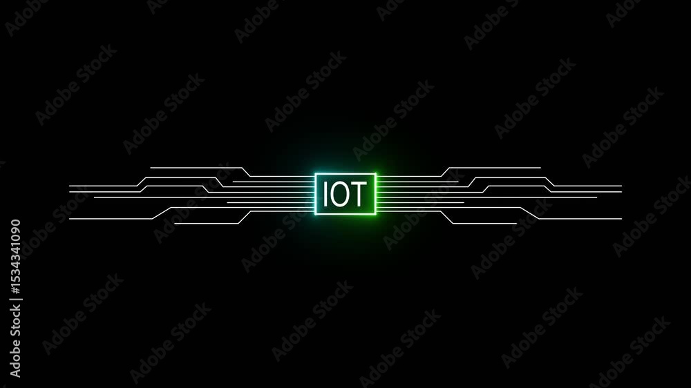 Poster electronic circuit board with iot. moving electronic circuit animation motion graphic of digital ai 