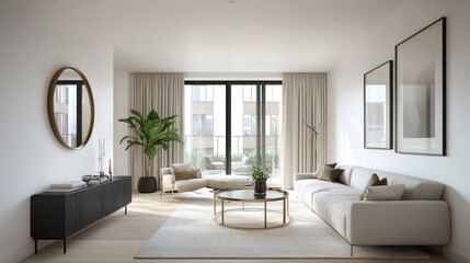 Modern, bright living room
