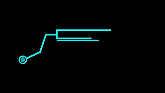  news studio animation of call out box text technology animated on black background. Call outs titles. Call out bar labels.