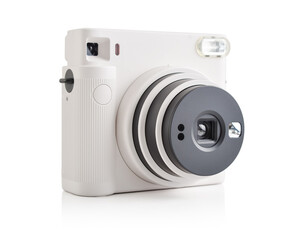 White retro  instant camera isolated on white