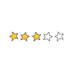 Five stars customer product rating review. Five stars icon vector 