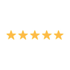 Five stars customer product rating review. Five stars icon vector 