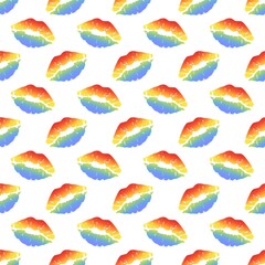 seamless pattern with rainbow lip