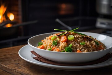 Savory Vegetable Fried Rice: A Warm, Rustic Culinary Scene