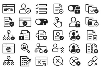 Set of privacy and access control icons for UI design