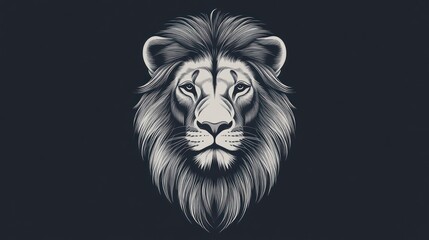 Obraz premium Close-up lion portrait, monochrome style