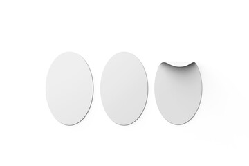 Triple of Oval Sticker, 3D Illustration