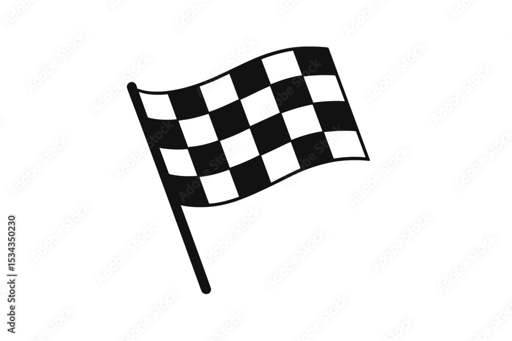 Poster template for racing flag design and vector illustration of a speed flag with a simple design
