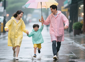 행복한 가족의 여름 나들이, Happy Family Summer Outing