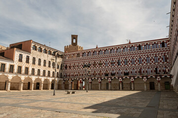 Obraz premium Vista general de la Plaza Alta en Badajoz. Arquitectura tradicional, Extremadura