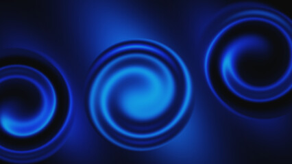 Glowing Blue Spirals on a Deep Blue Background Creating a Mesmerizing Abstract Pattern with Vivid Light and Motion