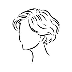 women's haircut, vector sketch