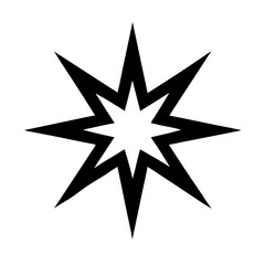 Obraz premium Star Symbol in Black with Sharp Edges for Graphic Design, Branding, Art Projects, Website Graphics, and Illustrations 