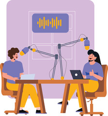 Man doing Podcast and streaming