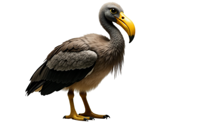 Detailed portrait of a dodo bird showcasing its unique features and natural habitat in a lifelike manner