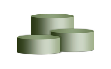3D Green Podium Pedestal Icon . Stage or Platform Illustration on Transparent Background. Empty Product Showcase Stand.