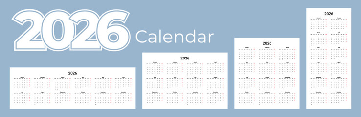 2026 calendar template with every layout.