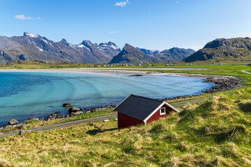 Yttersand- Traumlandschaft in Fredvang auf den Lofoten, Norwegen