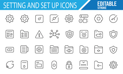 Vector Icons for System Settings, Configuration, and User Preferences