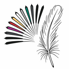 set of colorful pencils