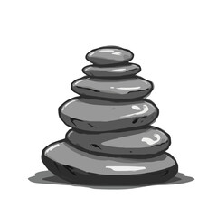 black stones isolated on white background