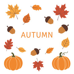  Autumn Thanksgiving Banner with Leaves and Acorns