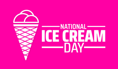 national ice cream day banner or poster design template. observed every year in july. Holiday concept. Use to any Template, card, poster, placard, template.