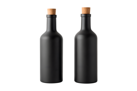 black bottle of wine Isolated on transparent background - Powered by Adobe