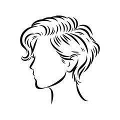 women's haircut, vector sketch