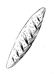 bread food manual sketch illustration