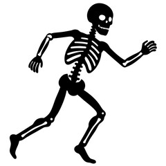 A human skeleton run vector art 