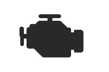 Stylized vector silhouette of automobile moto is represented by a car engine symbol