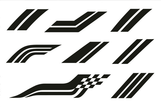 Tuning accessories comprise sports stripes, car stickers, and racing decals