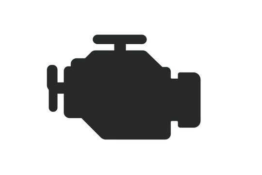 Stylized vector silhouette of automobile moto is represented by a car engine symbol