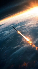 Rocket Launch Over Earth: A Spectacular View from Space