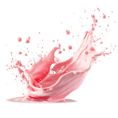 Fresh bubblegum flavor burst in milk splash